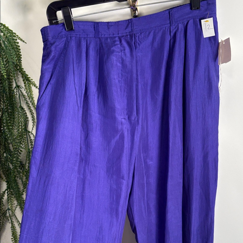 Women's SILK Wide Leg Purple Pants
